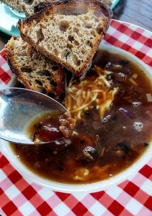Une photo de La soupe à l'oignon