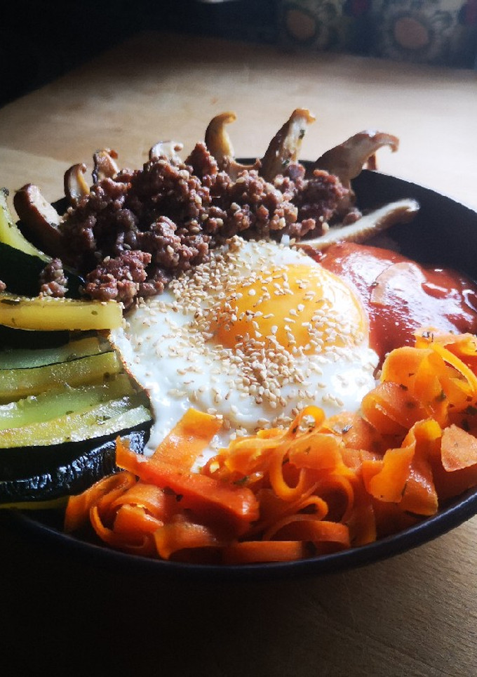 Una foto de Bibimbap coreano!!