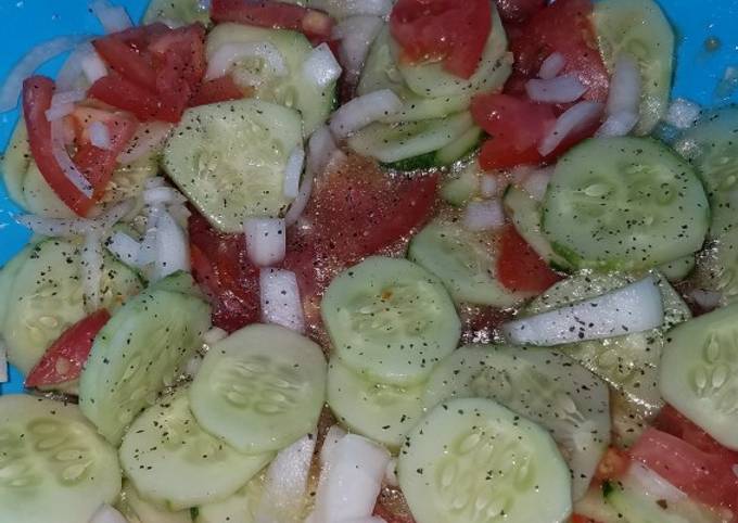 Recipe of Homemade Cucumber, Tomato, & Onion Salad