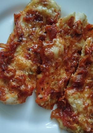 Paradicsomos-sajtos halfilé recept fotója
