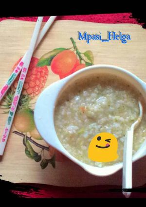 Foto resep Bubur Nasi sayuran @Mpasi_Helga 8m