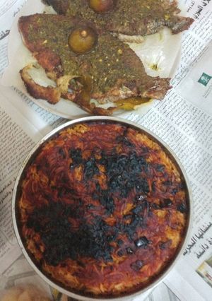 صورة لوصفة سمك مقلى مع ازر معمر فى الفرن