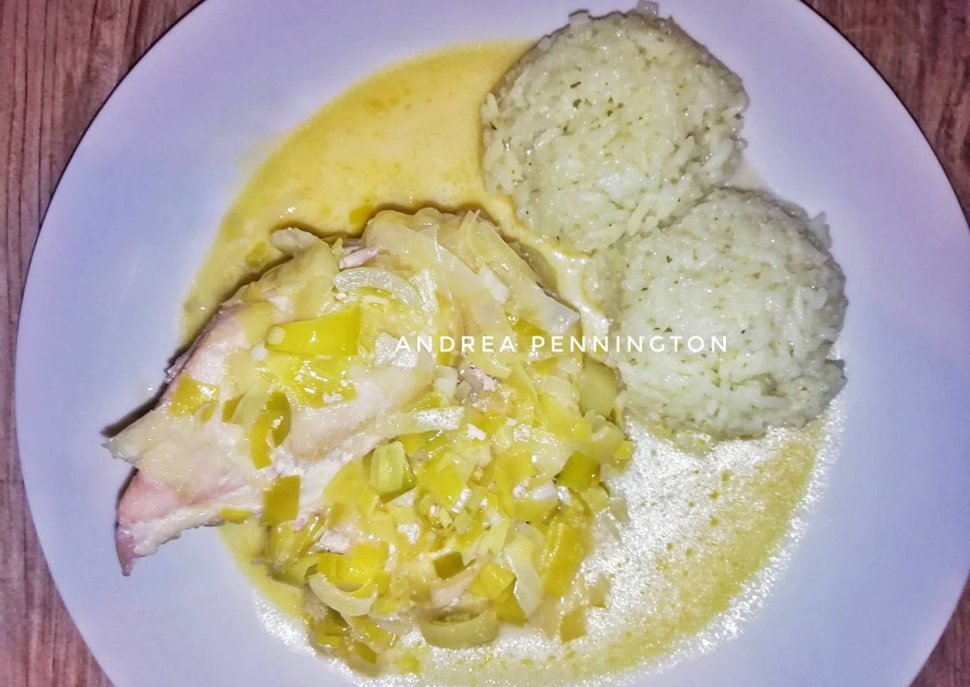 Pollo en crema con puerros