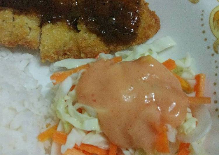 Langkah Mudah untuk Menyiapkan Chicken katsu teriyaki (plus salad ala hokben) Anti Gagal
