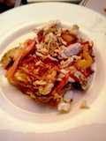 Delicious gilt-head bream with peppers
