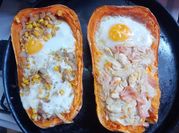 Una foto de zapallo relleno