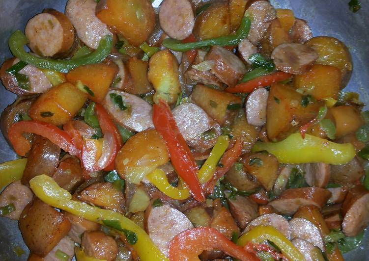 Recipe of Speedy Baked Potatoes &amp; Sausage