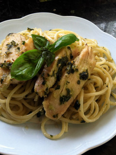 A picture of Creamy Chicken Pesto Pasta.