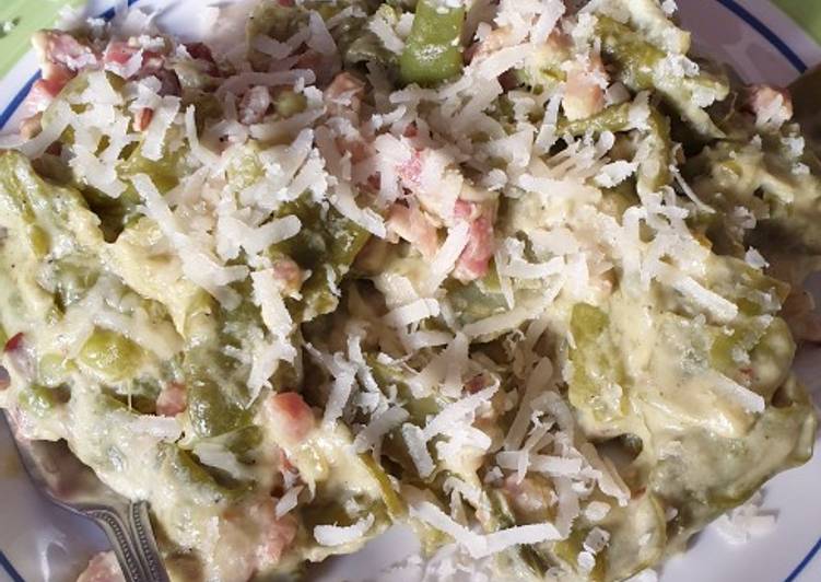 Judías verdes a la carbonara con Thermomix tm6
