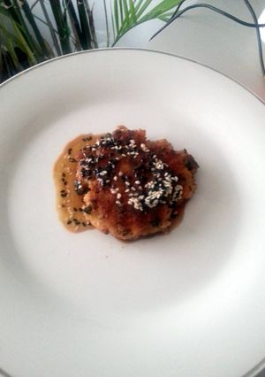 A picture of Pan Fried Fish Cakes w/Pomegranate & Lime Vinaigrette.