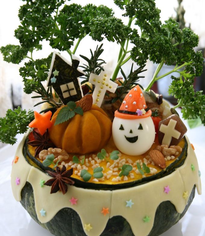 A picture of Halloween Kabocha Squash Gratin.
