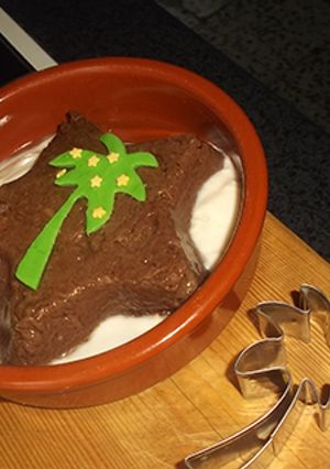 Foto principal de Estrella de chocolate con palmera de fondant