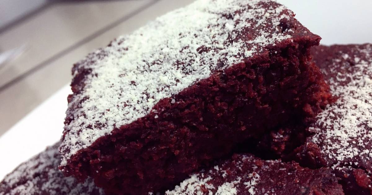 Brownie Red Velvet y betabel (saludable)❤️ Receta de Ma. Saray Andrade-  Cookpad