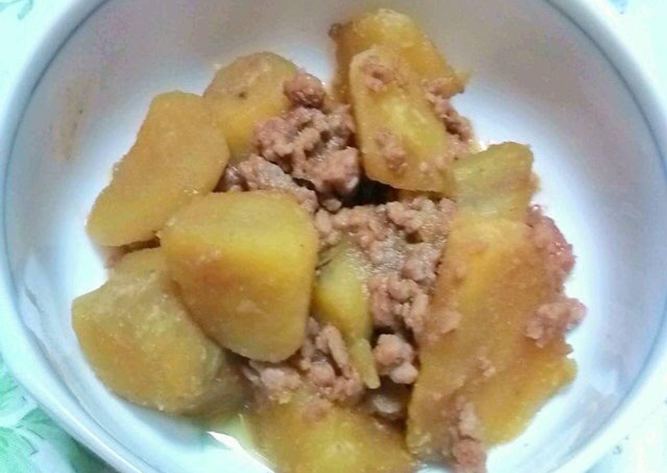 Stir Fried Sweet Potato and Ground Pork