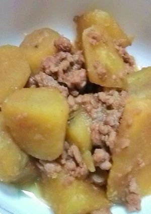 A picture of Stir Fried Sweet Potato and Ground Pork.