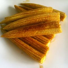 A picture of Young Corn with Butter and Soy Sauce in 5 Minutes.