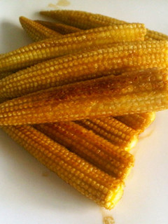 A picture of Young Corn with Butter and Soy Sauce in 5 Minutes.