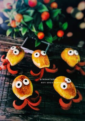 Foto resep Roti Sosis Bentuk Cumi / Octopus 🐙