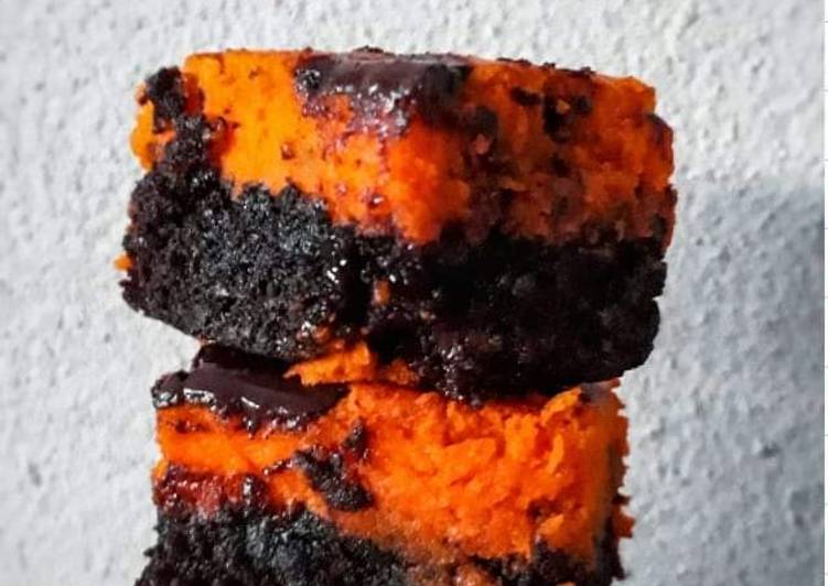 Langkah Langkah Memasak Cheese chocolate orange brownies #PhopPercuma yang Mudah