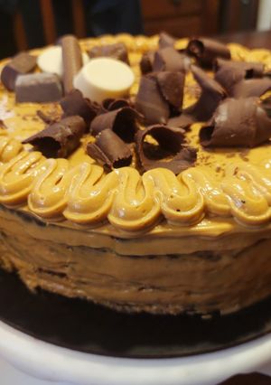 Una foto de Crema chocotorta firme
