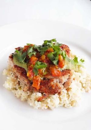 A picture of Mexican-Style Sautéed Chicken Thighs.