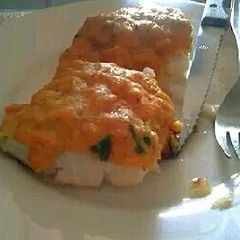 A picture of Flavourful cod with carrot's crust..