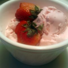 A picture of strawberry freeze yogurt.