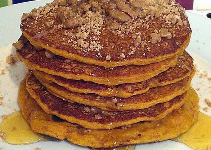 Vickys Pumpkin Pancakes & Cinnamon Crumble Topping, GF DF EF SF Recipe