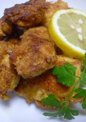 A picture of Light and Airy Chicken Tender Piccata, Curry Flavor.