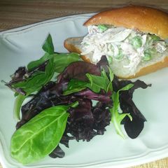 A picture of Edamame, Bacon, Grape Chicken Salad.