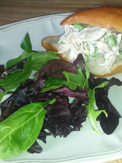 A picture of Edamame, Bacon, Grape Chicken Salad.