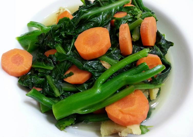 Step-by-Step Guide to Make Any-night-of-the-week LG KAI LAN WITH PRICKLE CARROT ( VEGAN )