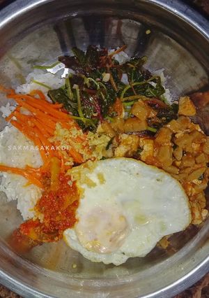 Foto resep Bibimbap sekte Kearifan Lokal😄🤏🏻