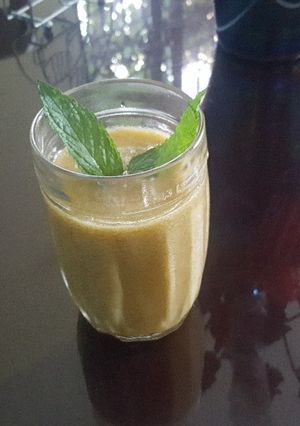 Una foto de Smoothie de papaya y menta
