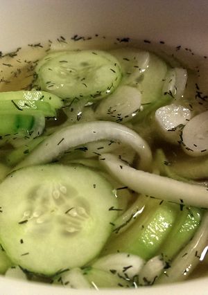A picture of Cucumber & Onions.