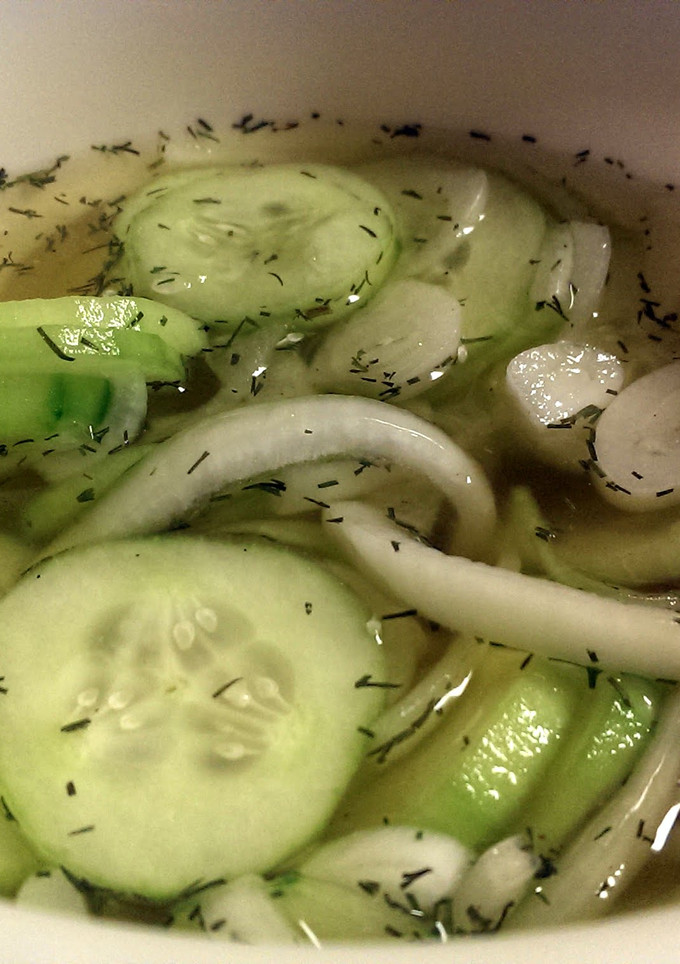 A picture of Cucumber & Onions.