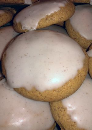 A picture of ICED PUMPKIN COOKIES.