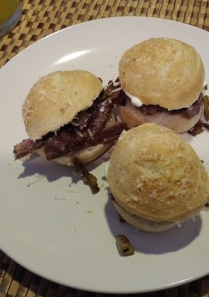 A picture of Mini beef & mushroom sandwiches.