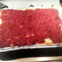 A picture of Mom's Lasagna - makes 2 trays.