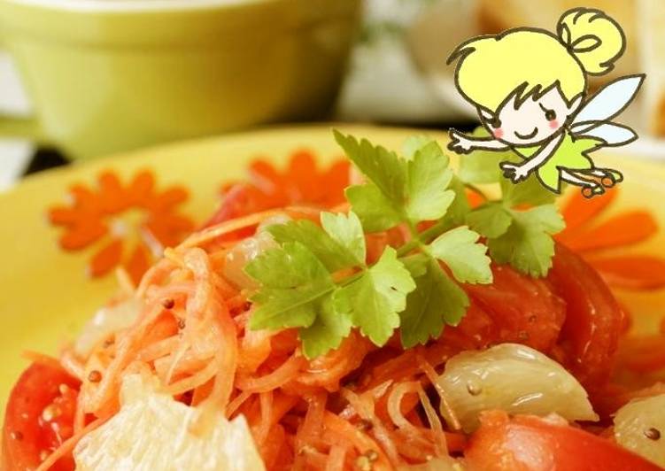 Recipe of Speedy Carrot Salad with Grapefruit and Tomato