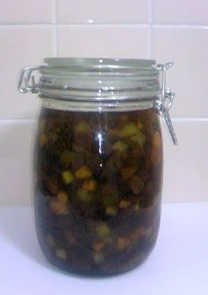 A picture of Dried Fruits Preserved in Rum.