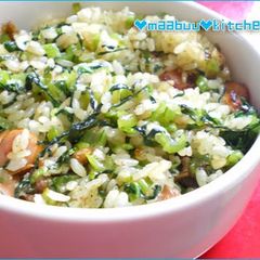 A picture of My Boyfriend Loves this Too-Easy Komatsuna Fried Rice.