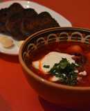 Ukrainian Red Borshch (beetroot soup)