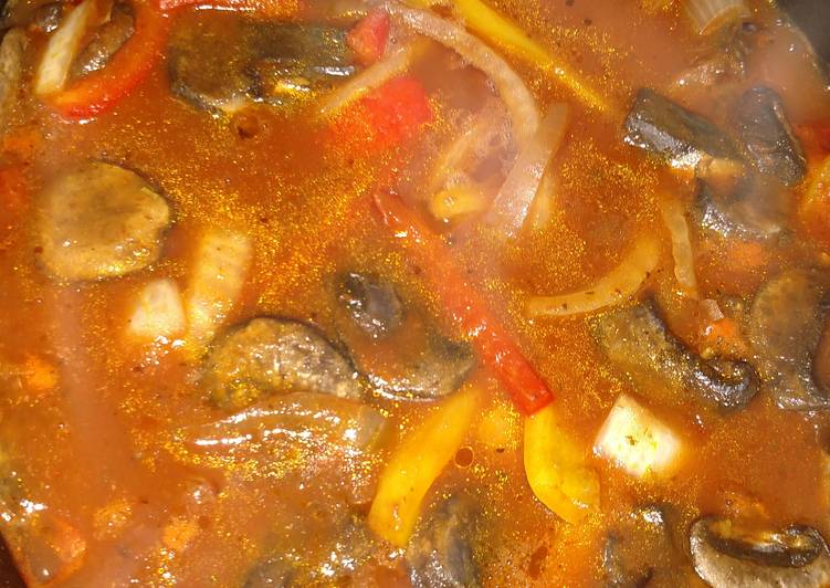 Italian sausage and peppers in the crock pot.