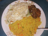 Turmeric Jollof Rice with chicken wings