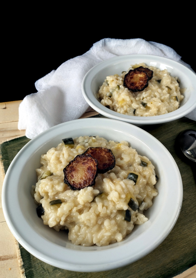 Una foto de Risotto de calabacín y queso de cabra