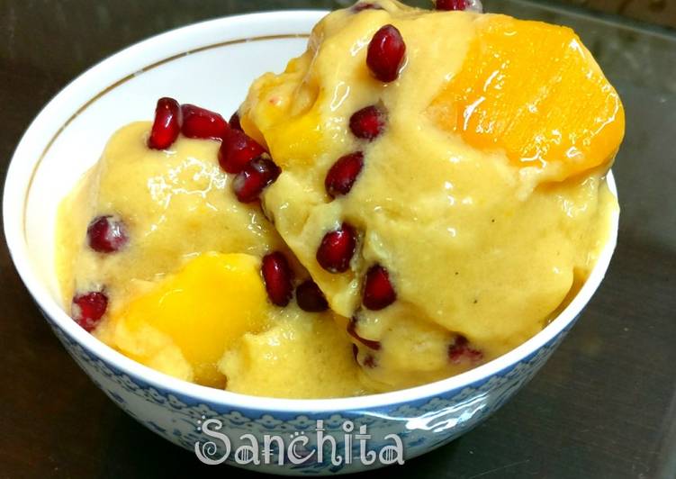 Recipe of Ultimate Mango Peach Ice cream delight