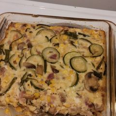 A picture of Summer zucchini and corn pie (low carb).