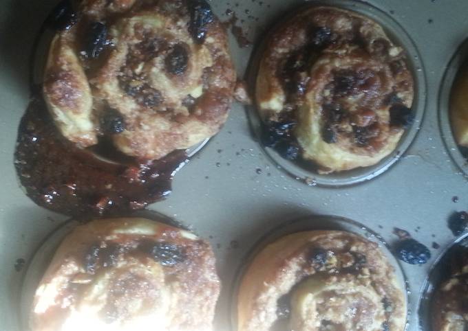 Pecan, Walnut, & Raisin Cinnamon rolls