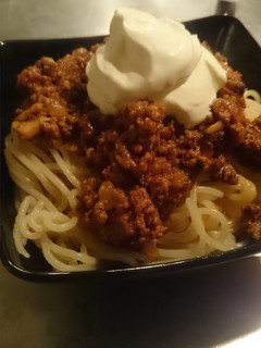 A picture of Emma's spaghetti bolognese.